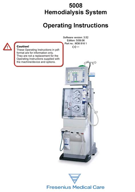 double dialyzer holder|Fresenius Medical Care 5008 Operating Instructions Manual.